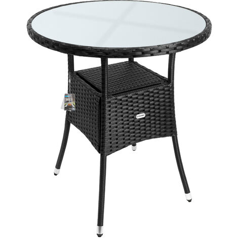 Small black store rattan table