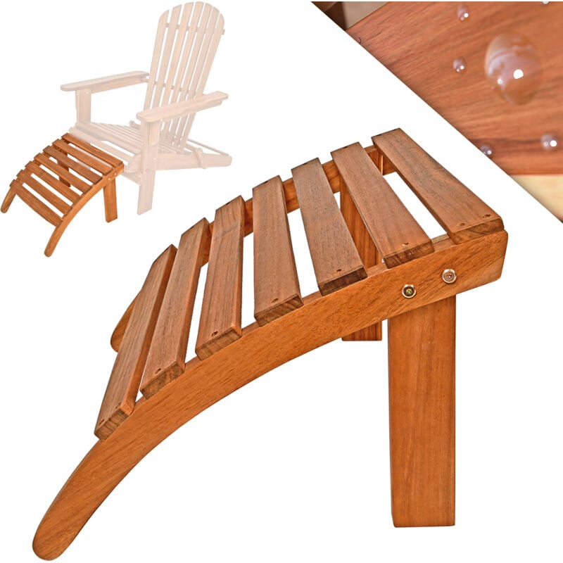 

Reposapies para silla de Madera de Acacia Adirondack apoyapies para sillas de playa interior jardín exterior 48x46x32cm - Deuba
