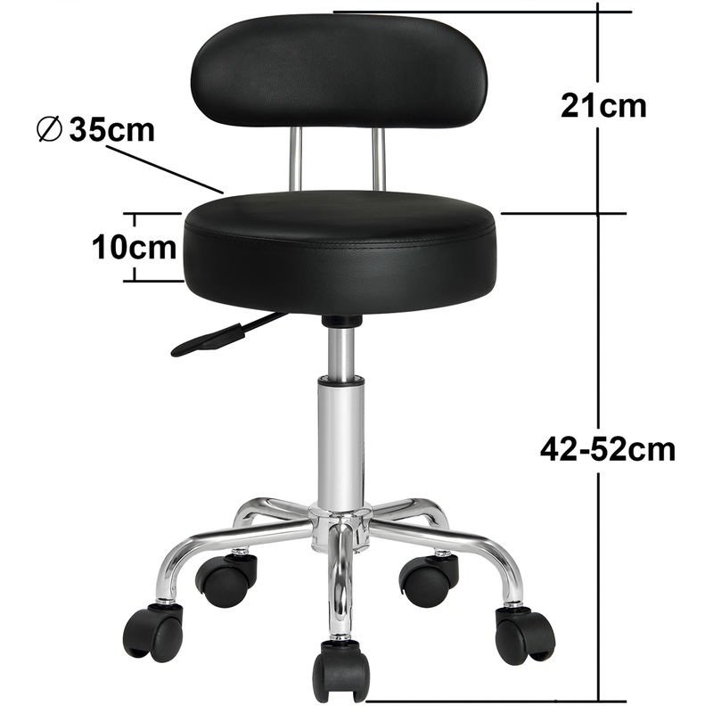 360° frei Drehhocker Stuhl Arbeitshocker Drehstuhl höhenverstellbar mit Lehne