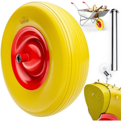 Deuba – Roue de brouette increvable 4.80/4.00-8 Ø 390mm – Capacité 200kg – Jante en acier thermolaqué – Compatible chariots et diables