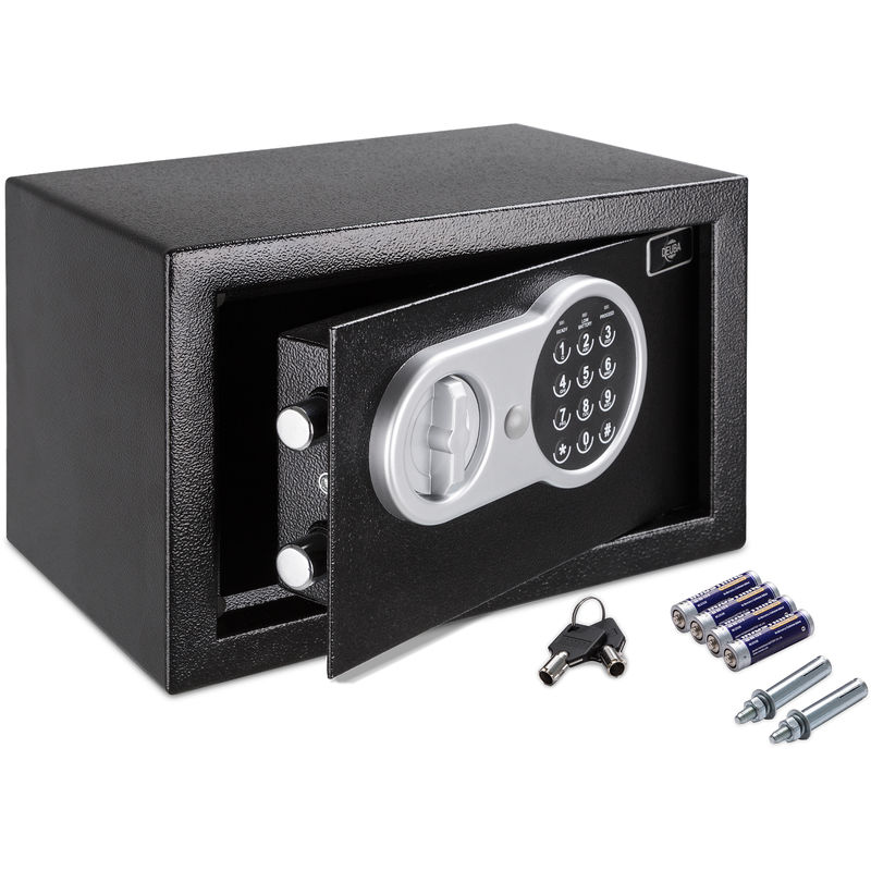 Deuba Safe Small 13L Value Safes Black Home Steel 31x20x20cm Digital Keypad Emergency Override Key