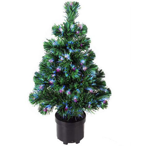 Deuba Sapin de Noël 64,5 cm Arbre Artificiel 9 Effets de lumière Décoration Maison fêtes