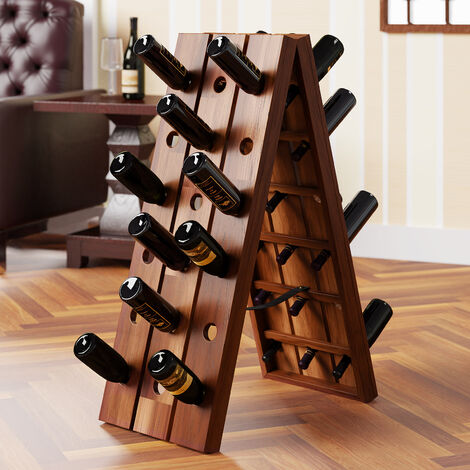 Deuba® Scaffale per vino finitura in legno duro di acacia 36 bottiglie dimensioni 87 x 40 x 55 cm