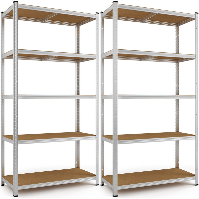 Deuba Set 2 Estanterias Metálicas 5 niveles almacenamiento 170x75x30cm