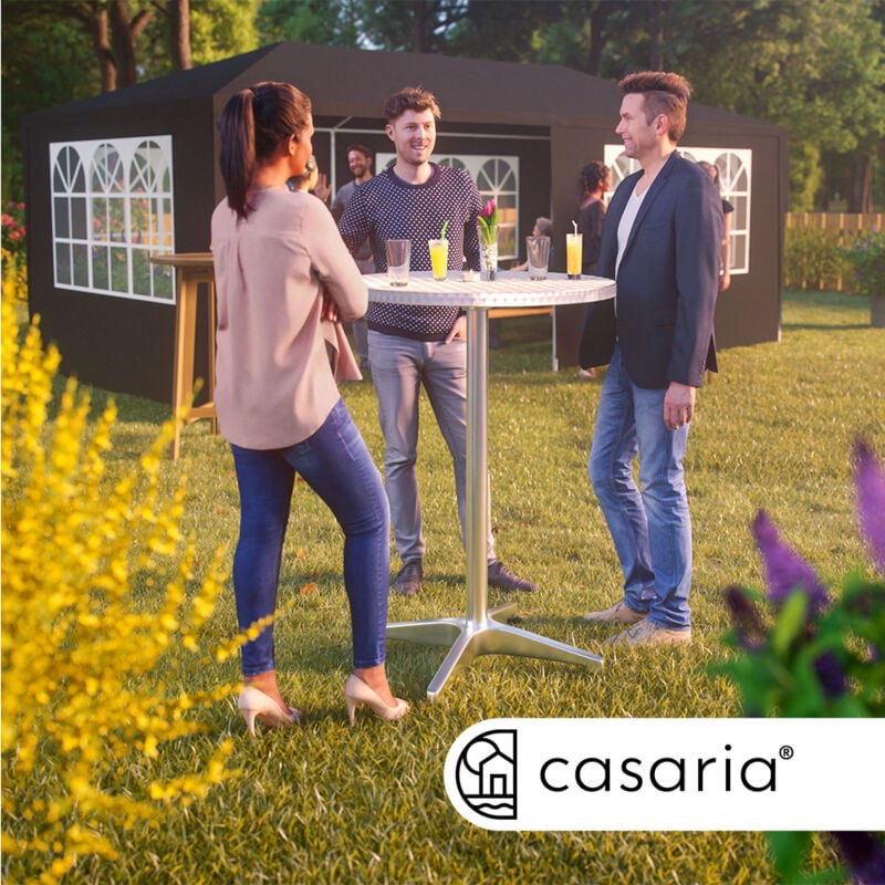 

Set de 2 mesas altas de Bar Bistro Ø60cm Altura regulable 70-115cm resistente a la intemperie - Deuba