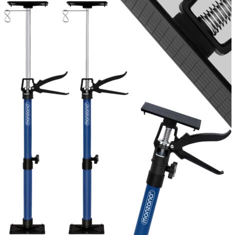 DEUBA® Set of 2 Door Frame Tensioners  Telescopic Props with Pressure Plates - Drywall, Plasterboard Installation Support Height Adjustable