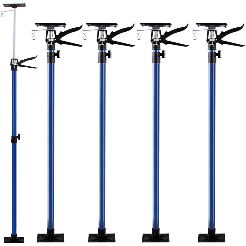 Set of 4 Floor to Ceiling Telescopic Building Frame Clamps with Pressure Plates - Drywall, Plasterboard Installation Support Height Adjustable - Deuba
