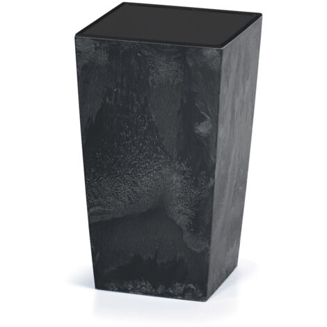 DEUBA® Square Concrete Effect Plant Pot Textured Look with Shelf Insert UV Proof  Anthracite, 26 Liter (de)
