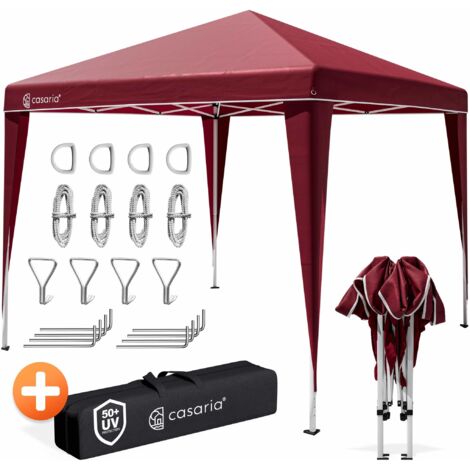Deuba Tonnelle Capri 3x3 m pliable Tente de réception Jardin terrasse extérieur  Rouge