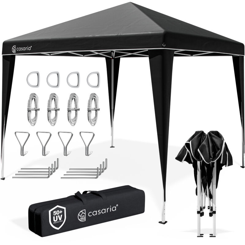 Deuba Tonnelle Capri 3x3 m pliable Tente de réception Jardin terrasse extérieur Noir