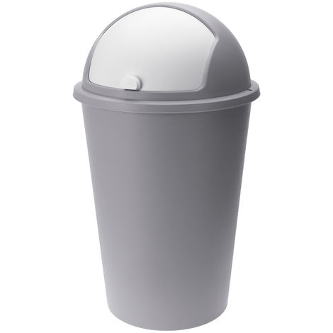 Home,Office Rubbish Trash Baskets Cream, 30L Plastic Bullet Bins 30L 50L Waste Paper Recycle Dustbin Flap Lid Kitchen 