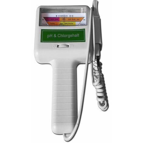 DEUBA Wassertestgerät PH Chlor für Pool Schwimmbecken Teich Aquarium mit Sonde 110cm Kabellänge Batteriebetrieben Chlormessgerät Messgerät Wassertester