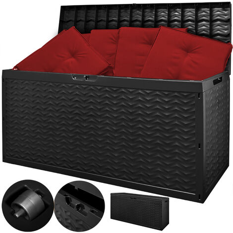 Deuba XXL Storage Box Cargo Waterproof Rolling Lid Foldable Lockable 320 L Outdoor Garden Chest Cushion Box Equipment