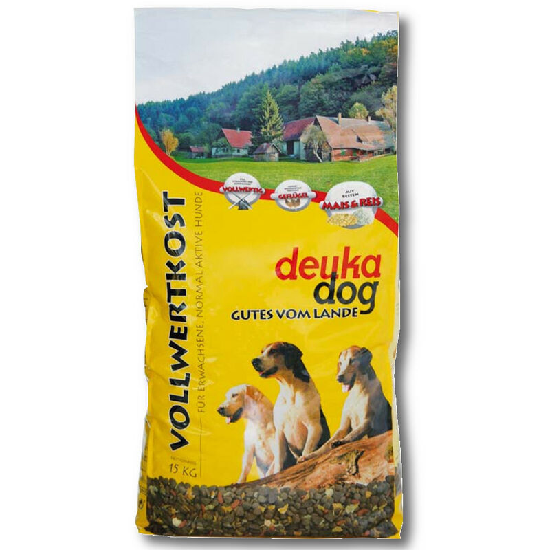 Dog Vollwertkost 15 kg aliment entier, nourriture pour chiens, aliment pour chiens, aliment en flocons, nourriture sèche - Deuka