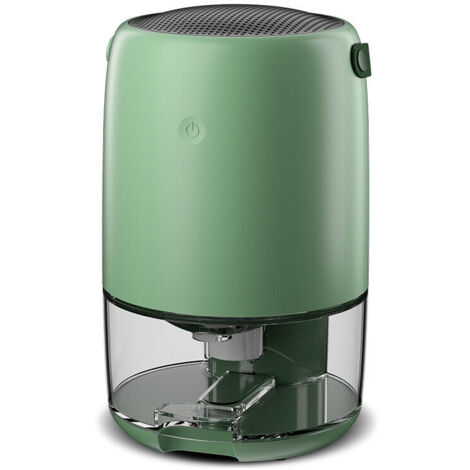 Deumidificatore con spegnimento automatico, piccolo e silenzioso, ideale per la casa, la camera da letto, il camper, l'armadio e il bagno (verde).