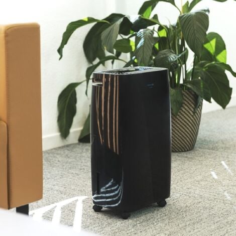 BRICOOMARKET Deumidificatore de 10 L/giorno e serbatoio estraibile de 2,5 litri. Gas R290. Silenzioso. Regolazione dell'umidità. Timer 24 ore su 24. Sensore di umidità e temperatura ambiente. 2 velocità. Display a