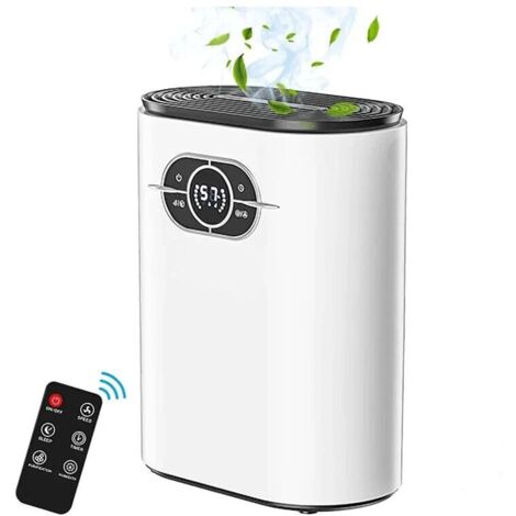 Deumidificatore per la casa, deumidificatore per asciugatura biancheria da 1200 ml con display digitale, telecomando, spegnimento automatico, timer 24 ore, umidificatore d'aria per la casa