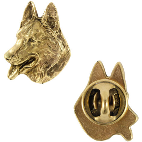 Deutscher Schäferhund, Elsässer - Hundebrosche in dekorativer Box, elegante vergoldete Nadel, Jackennadel der Marke Art-Dog