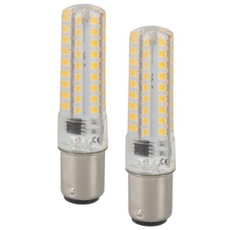 Deux ampoules LED BA15D, 7 watts, 64 puces LED, 700 lumens, usage domestique 220-240 volts, ampoules de remplacement BA15D