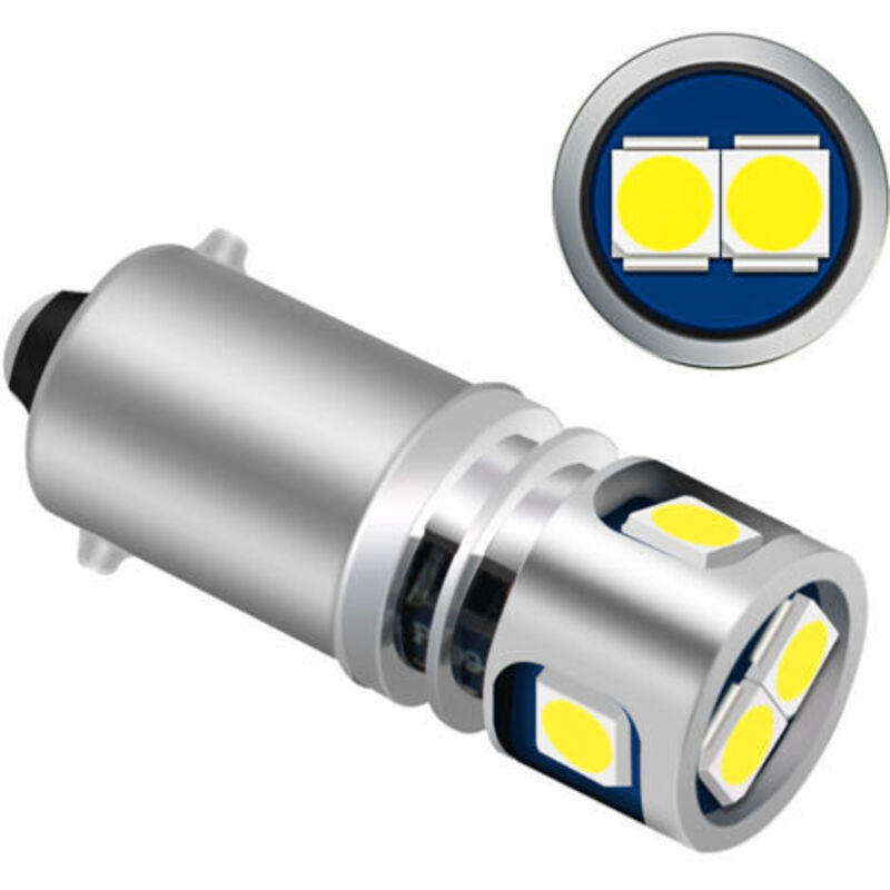 Deux ampoules LED BA9S 53 T4W, 12V, 5 perles LED, puce 3030, lumière blanche 6000K, adaptées aux lampes de lecture de voiture, aux feux de position