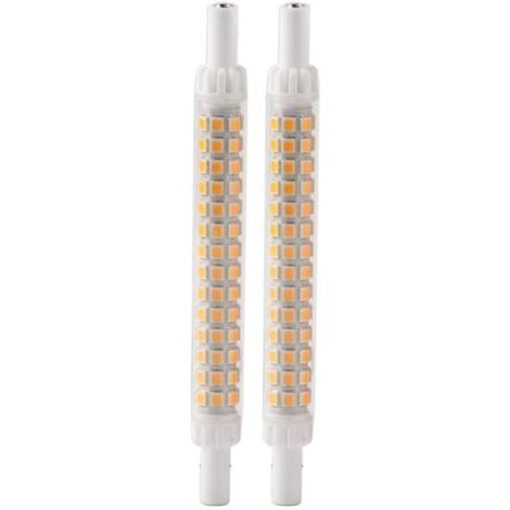 Deux ampoules LED R7S 98LED, culot double, 118 mm, accessoires pour spots à intensité variable, lumière blanc chaud, 200-240 V-AquaForge