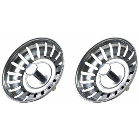 Deux bouchons d'évier en acier inoxydable, bouchons d'évier, bouchons de cuisson, bouchons de vidange, accessoires de cuisine, bouchons d'évier