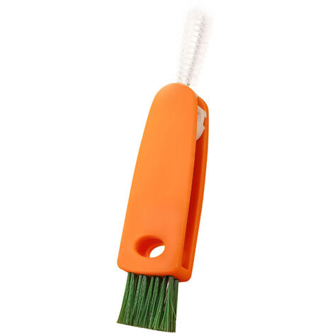 Deux brosses de nettoyage 3 en 1 pour bouchons de bouteille, brosses de nettoyage multi-usages, brosses de nettoyage pour le nettoyage des bouchons de bouteille, orange.