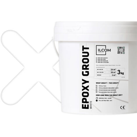 Deux composants époxy stuc pour joints de remplissage - blanc - 3Kg mosaïque carrelage bain piscine