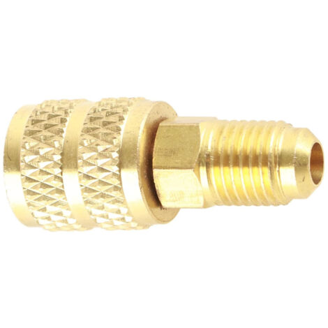 Deux connecteurs adaptateurs de raccords en cuivre pour climatisation et réfrigération R410A, extérieur 1/4 SAE, intérieur 5/16 SAE.