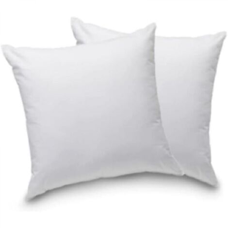 Deux coussins d'assise carrés blancs, de 4040 cm chacun, avec un dossier et un coussin d'assise blancs.