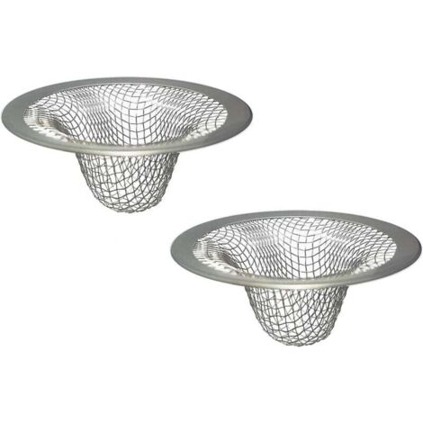 Deux crépines d'évier en acier inoxydable de 2,5 cm (1 pouce), adaptées aux piscines, aux buanderies et aux éviers de camping-cars.