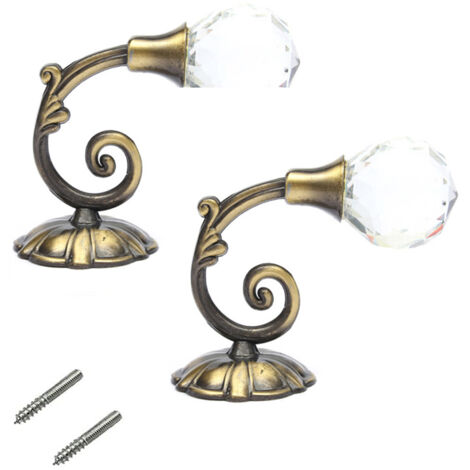 Deux embrasses de rideaux en cristal transparent, des crochets muraux à pompons pour rideaux, des crochets pour rideaux, des cintres, des cintres pour manteaux, des porte-chapeaux, des porte-serviette