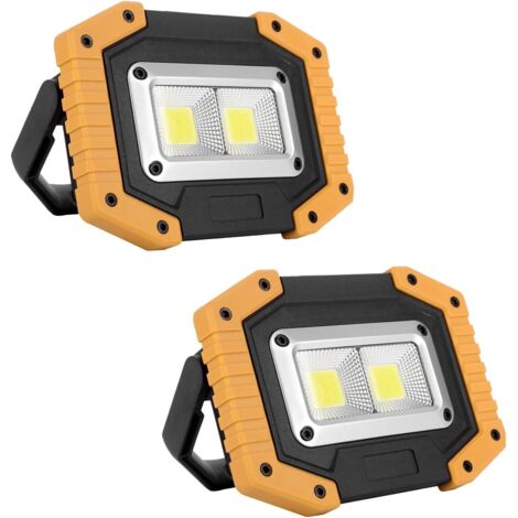 Deux ensembles de lampes de travail LED COB de 30 W et 1 500 lm, rechargeables et portables. - AquaForge