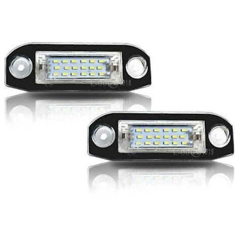 Deux feux de plaque d'immatriculation à LED blanches pour véhicules S80, XC90, S40, XC60, S60, C70, V50, XC70 et V70, sans information de défaut.
