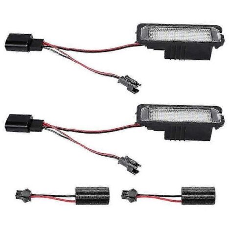 Deux feux de plaque d'immatriculation LED 12V adaptés aux Golf 4/5/6/7, accessoires extérieurs pour feux de plaque d'immatriculation de voiture.