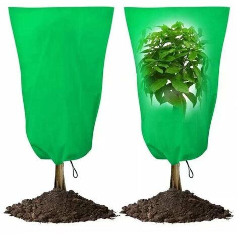 Deux housses d'hivernage pour plantes 120x180 cm, housses de protection antigel réutilisables pour plantes avec cordons de serrage