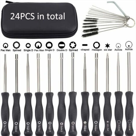 Deux jeux de 12 outils de réglage de carburateur (24 pièces au total), avec tournevis et tronçonneuses pour petits moteurs deux temps Husqvarna.