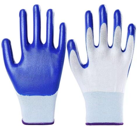 Deux paires de gants de travail extérieurs antidérapants en latex, adaptés au jardinage, à la construction et à d'autres travaux. Grande taille.