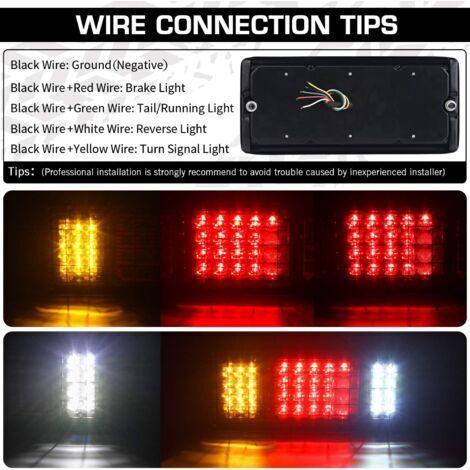 Deux paquets contenant un total de 40 feux arrière, feux de freinage, clignotants et feux de recul à LED pour remorque. Étanche et compatible avec les camions, camping-cars, SSV et bateaux de 10 à 30 
