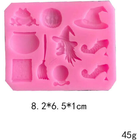 Deux pièces Halloween moule en silicone pirate citrouille sorcière décoration bricolage cuisson moule en silicone pour gâteau chocolat, muffin glaçon savon-8.26.51cm BF
