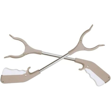 Deux pinces courtes, pinces de préhension, outils de récupération, pinces et ramasse-déchets, adaptées aux patios et aux jardins.(40cm)