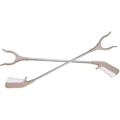 Deux pinces courtes, pinces de préhension, outils de récupération, pinces et ramasse-déchets, adaptées aux patios et aux jardins.(60cm)