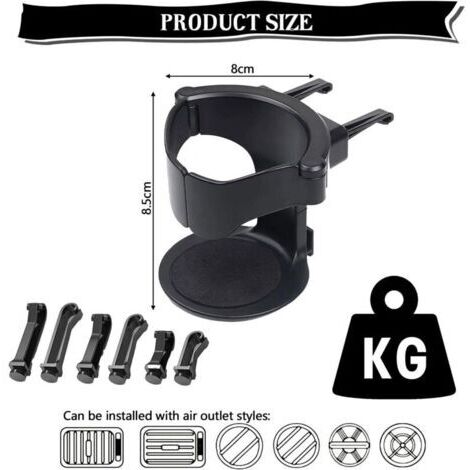 Deux porte-gobelets de voiture, support de ventilation réglable, porte-gobelet à café, porte-boisson et porte-gobelet à café.