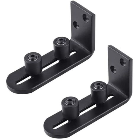 Deux roulettes de guidage inférieures pour porte coulissante de grange- roulettes de guidage pour sol lisse- réglables- adaptées à toutes les tailles de porte.