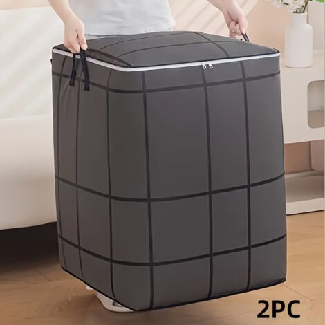 Deux sacs de rangement pour vêtements, boîte de rangement de 180 L, sac de déménagement, adaptés au rangement des doudounes et des couettes.