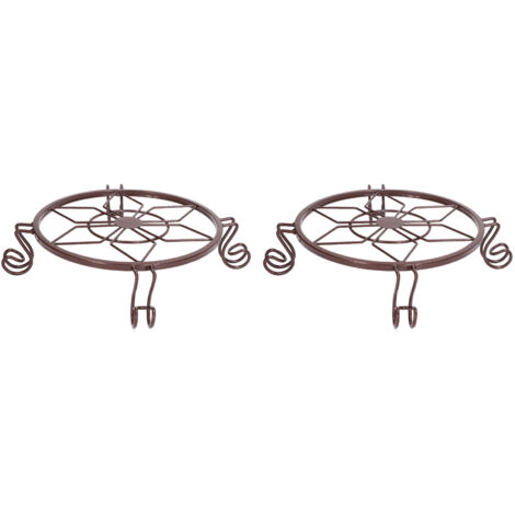 Deux supports à plantes robustes sur pied, supports pour pots de fleurs en acier inoxydable et alliage d'aluminium, adaptés aux balcons et à une utilisation intérieure, couleur bronze.