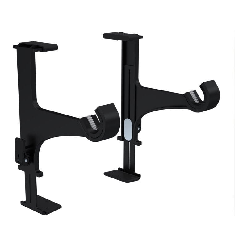 Deux supports de tringle à rideau pour coffre de volet roulant, noir