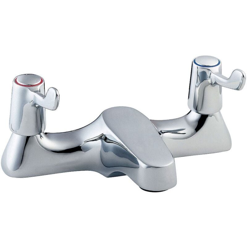 Lever Action 3 Inch Deck Mounted Bath Filler Tap - Chrome - Deva