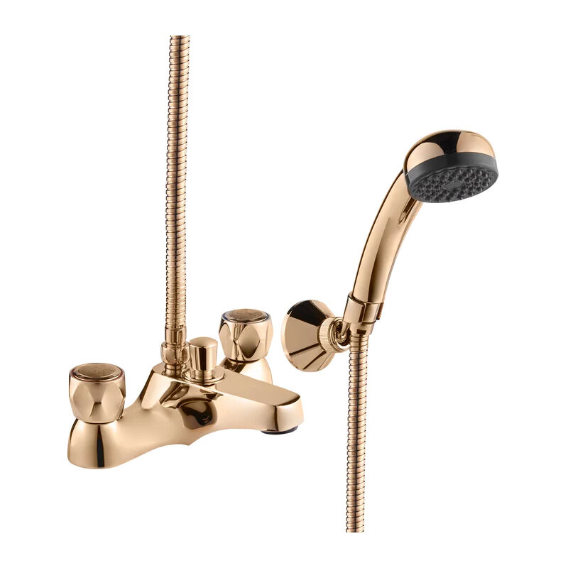 Profile Deck Mounted Bath Shower Mixer Tap Gold - Deva