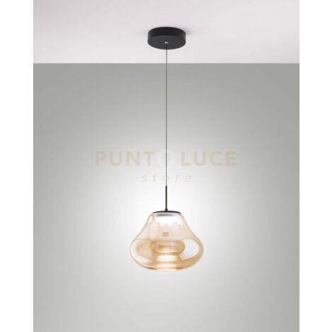 DEVA SOSPENSIONE 1 LUCE AMBRA A LED CCT 2700K - 3000K - 4000K- 14W - 1510 lm DIMMERABILE